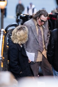 NEW YORK, NEW YORK - APRIL 02: Lady Gaga (L) and Joaquin Phoenix are seen filming 'Joker: Folie a Deux' in the Bronx on March 30, 2023 in New York City. (Photo by Gotham/GC Images)