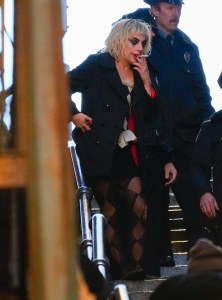 NEW YORK, NEW YORK - APRIL 02: Lady Gaga is seen filming on location for "Joker: Folie a Deux" on April 02, 2023 in New York City. (Photo by Gotham/GC Images)