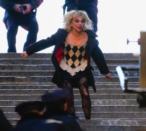 NEW YORK, NEW YORK - APRIL 02: Lady Gaga is seen filming on location for "Joker: Folie a Deux" on April 02, 2023 in New York City. (Photo by Gotham/GC Images)