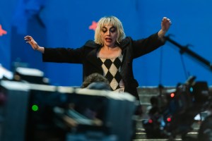 NEW YORK, NEW YORK - APRIL 02: Lady Gaga is seen filming "Joker: Folie a Deux" in the Bronx on April 02, 2023 in New York City. (Photo by Gotham/GC Images)