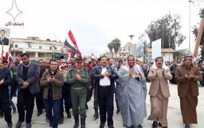 Damascus Now shared photos of a protest in Hasakah as from Daraa