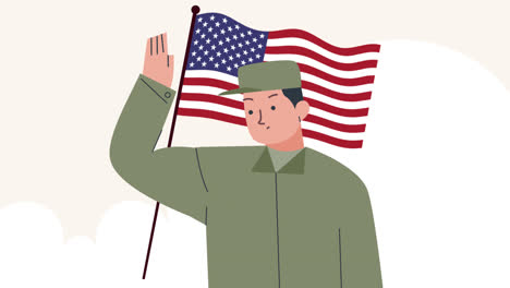 an animation of a flat illustration for usa memorial day celebration