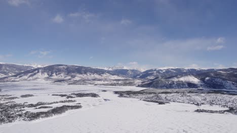 frozen lake and snowscape