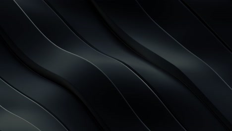 modern 3d animation in loop of black wavy stripes with soft shimmering waves