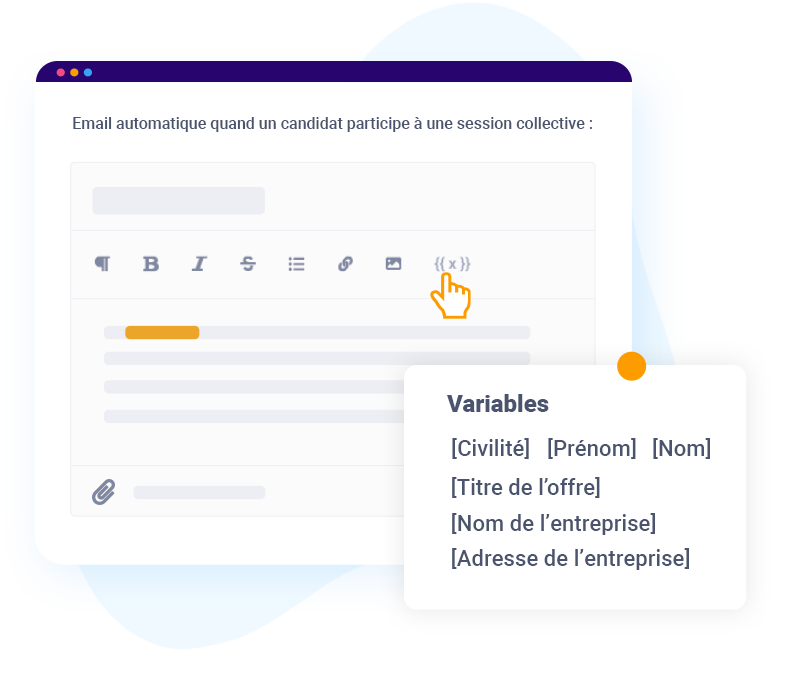 Email automatique et personnalisation avec des variables