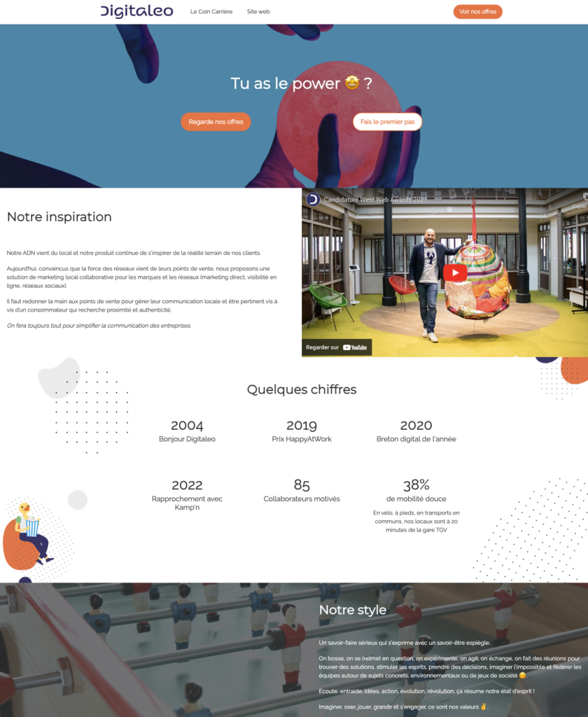 Le site carrière de Digitaleo, réalisé avec We Recruit