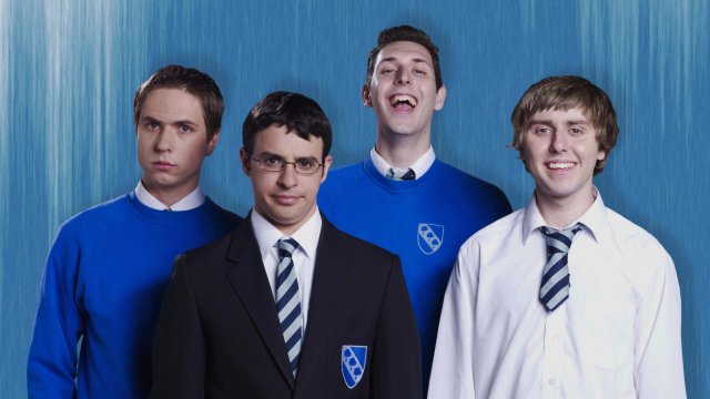 Article thumbnail: Inbetweeners 10th Anniversary Series 3 generic shoot Channel 4 C4 tv still