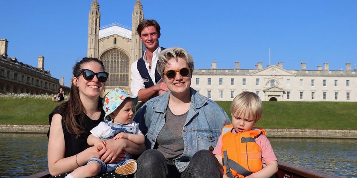 Family and friends enjoying punt tour 