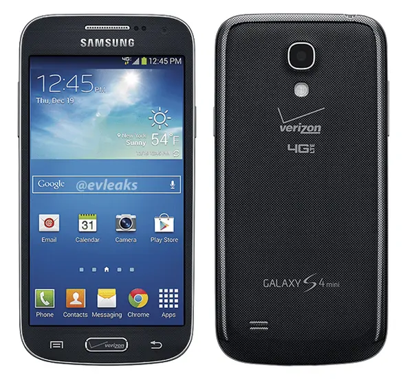 Featured image for Verizon Brings Back the Tramp Stamp: Galaxy S4 Mini Press Shots Leak with Verizon Home Button Branding