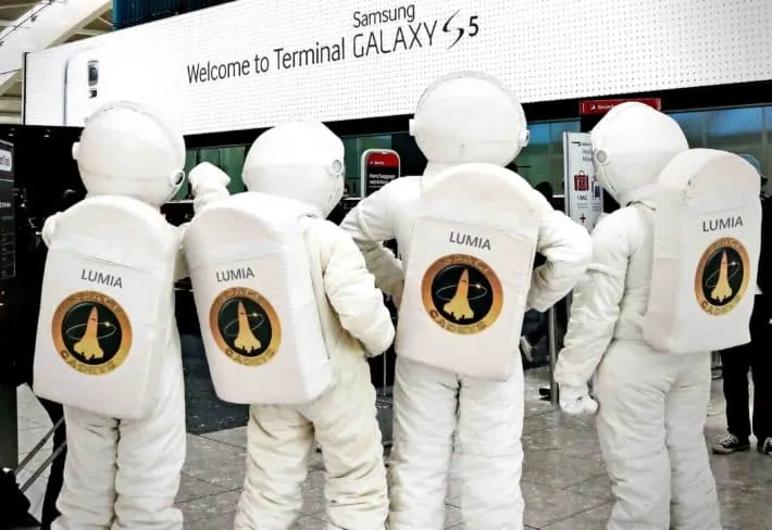 Featured image for Samsung's Terminal Galaxy S5 Promotion Gets Trolled by Microsoft's Lumia-nauts