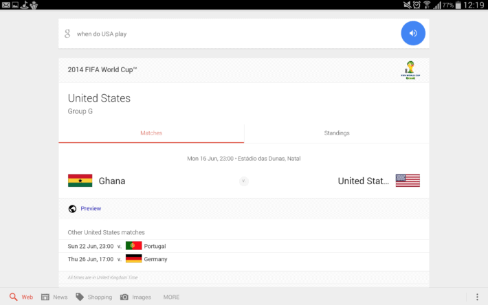 Featured image for Google Now Adds FIFA World Cup 2014 Data To Its feeds So You Can Follow Every Match