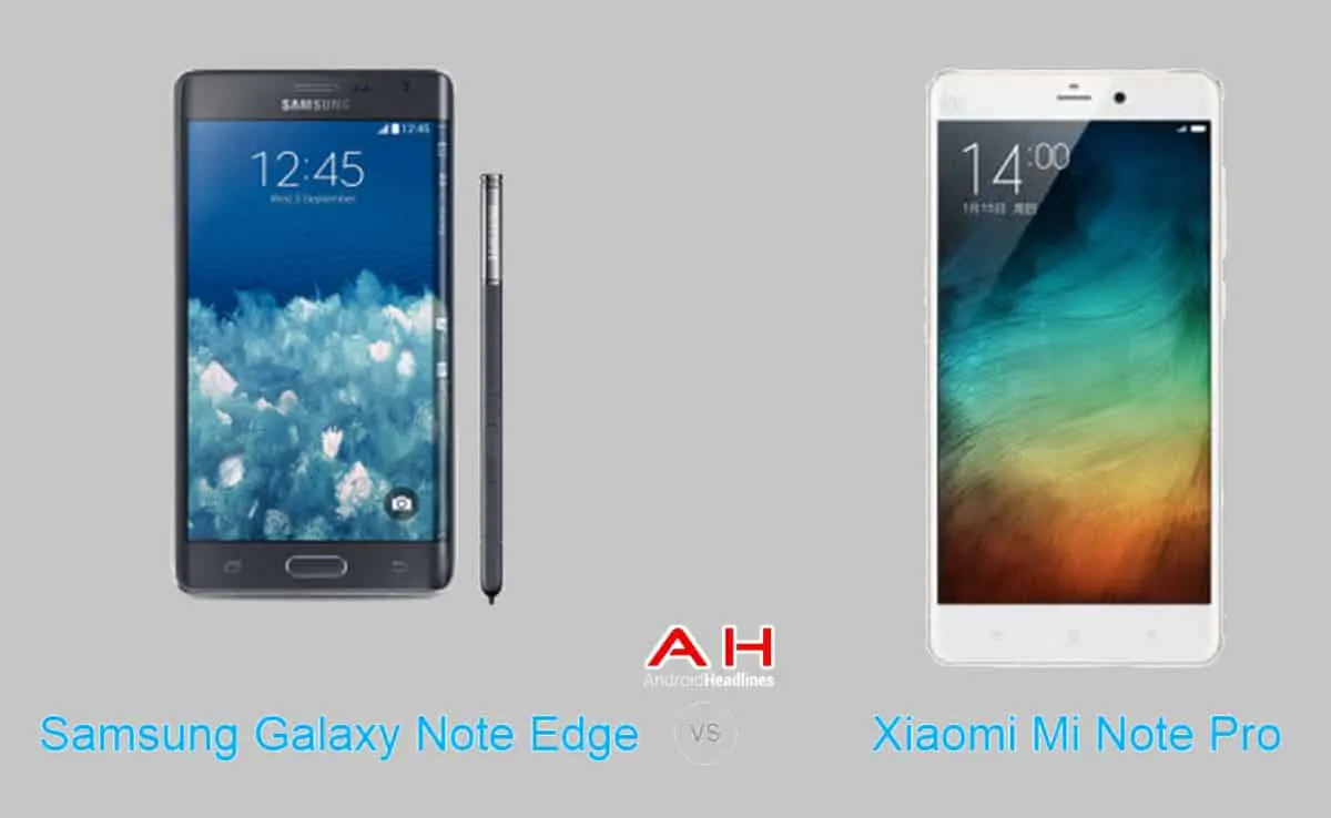 Featured image for Phone Comparisons: Xiaomi Mi Note Pro vs Samsung Galaxy Note Edge