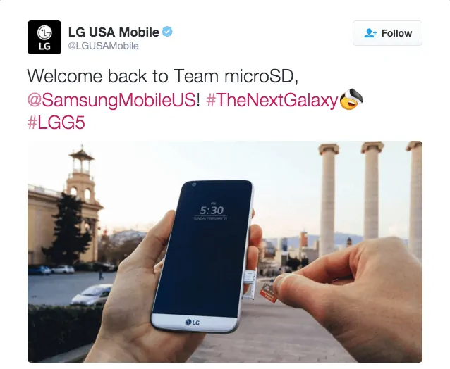 LG Still Throwing Shots at Samsung