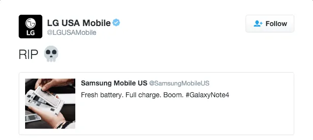 LG Throws Shots at Samsung