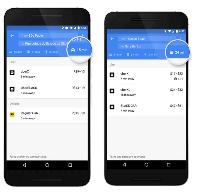 Featured image for Google Maps Adds Hailo, Gett, 99Taxis & More for Fare Estimates