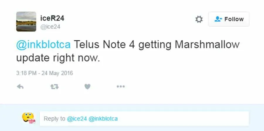 Telus Note 4 Marshmallow