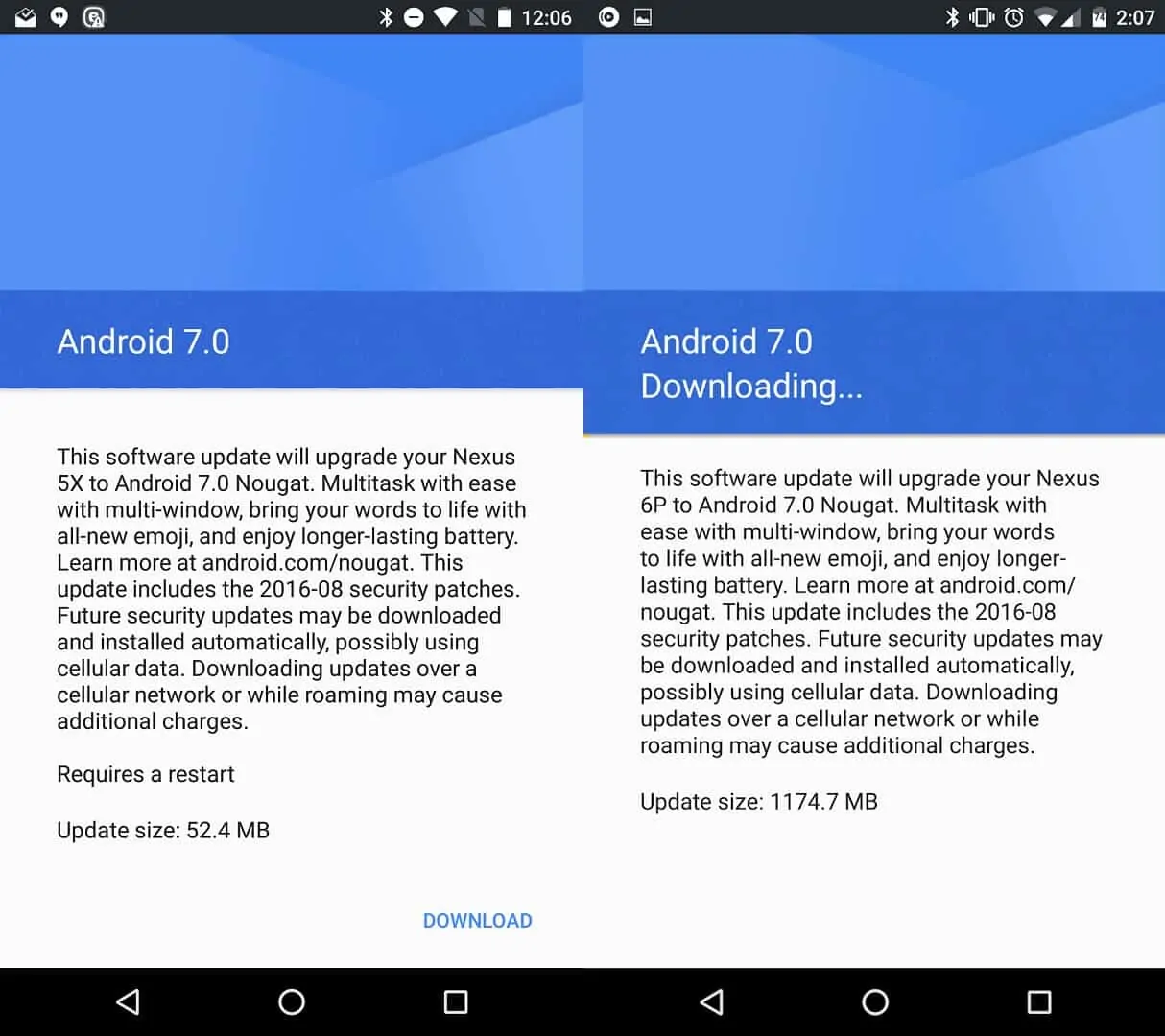 Featured image for Android Nougat Developer Preview Update vs Marshmallow Update