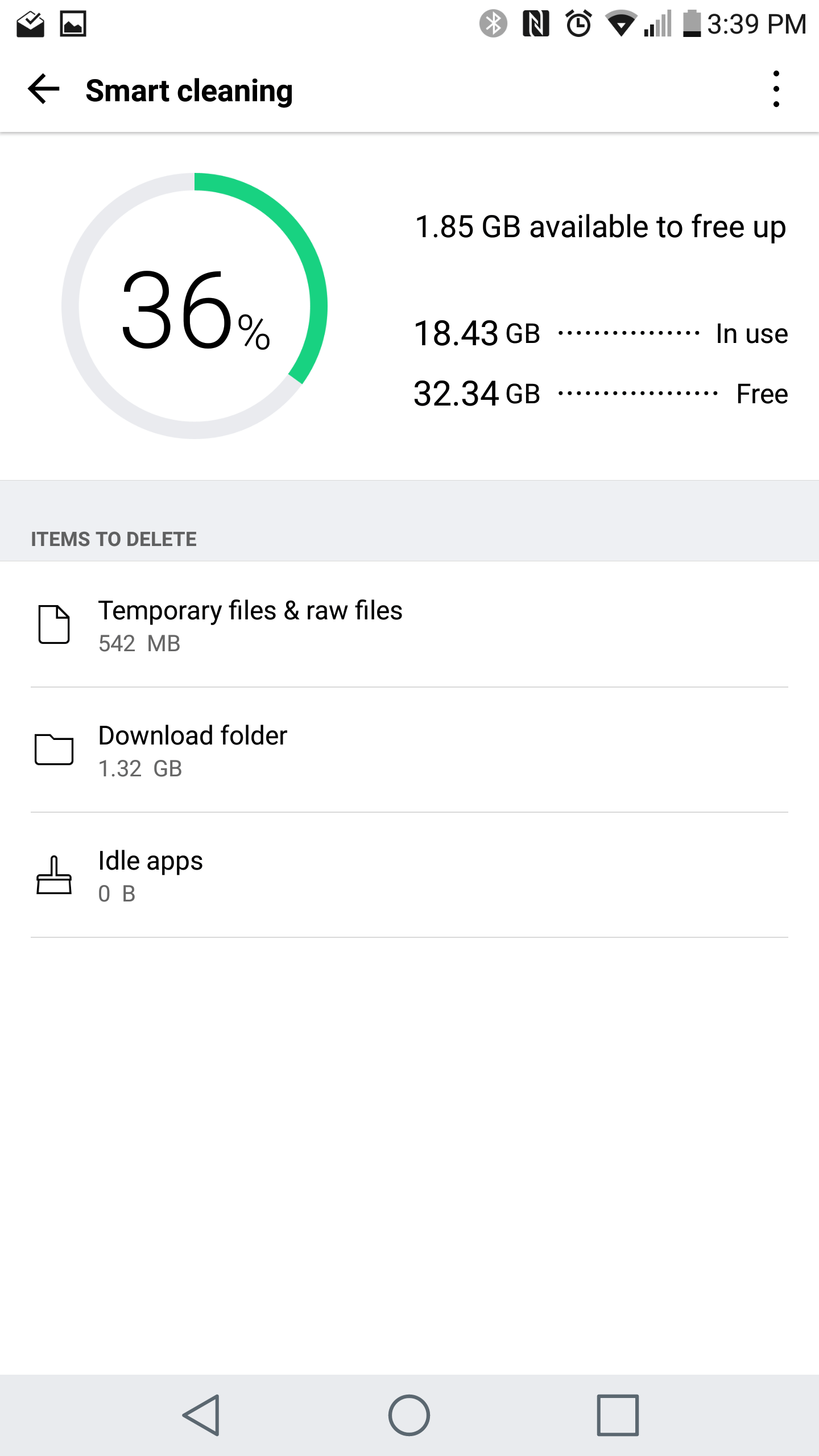 LG V20 AH NS screenshots storage cleanup