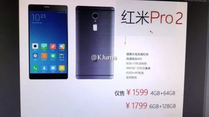 Featured image for Leaked Image Reveals Possible Specs Of Redmi Pro 2