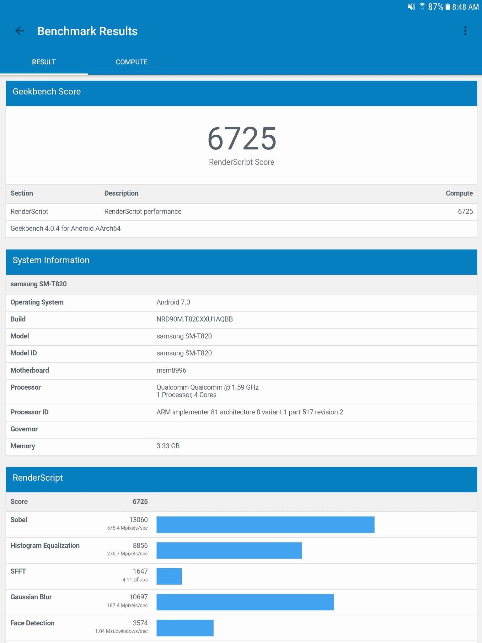 Samsung Galaxy Tab S3 AH NS screenshots benchmarks 06