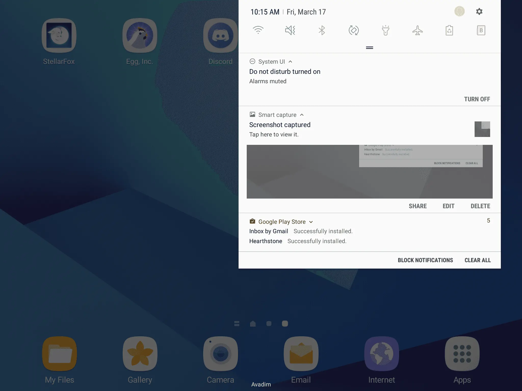 Samsung Galaxy Tab S3 AH NS screenshots notifications 1