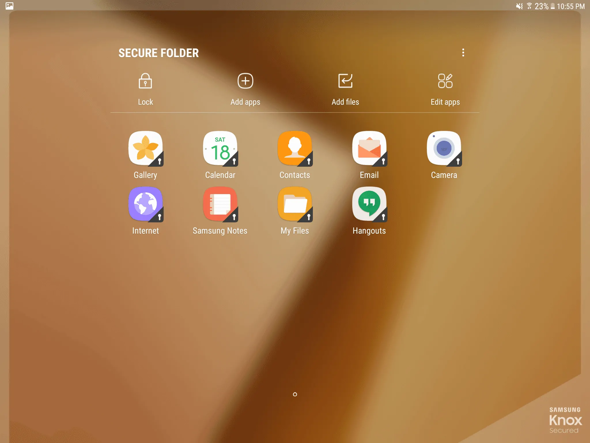 Samsung Galaxy Tab S3 AH NS screenshots secure folder