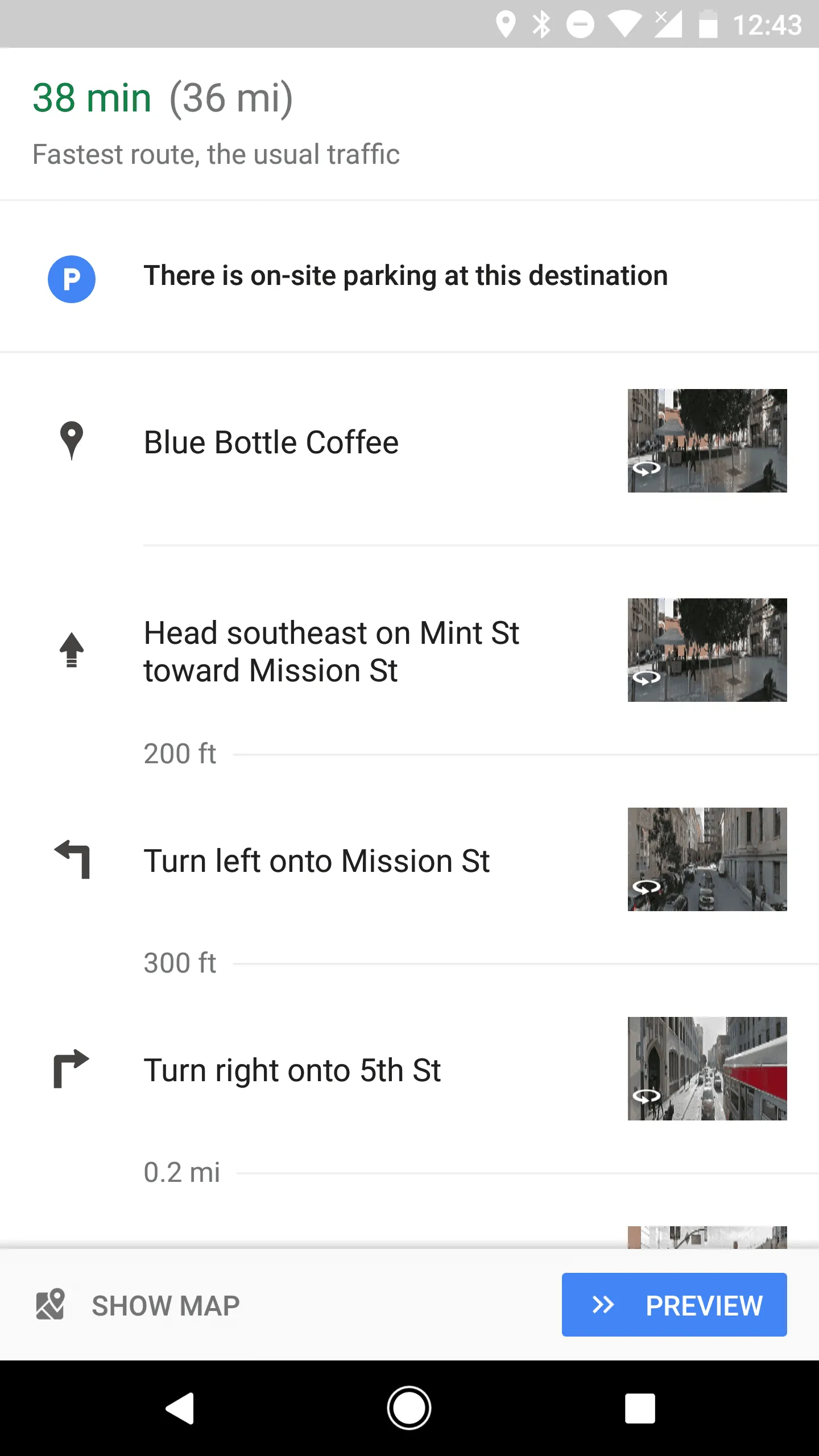 Google Maps Street View Thumbnails Bottom Bar AP 2