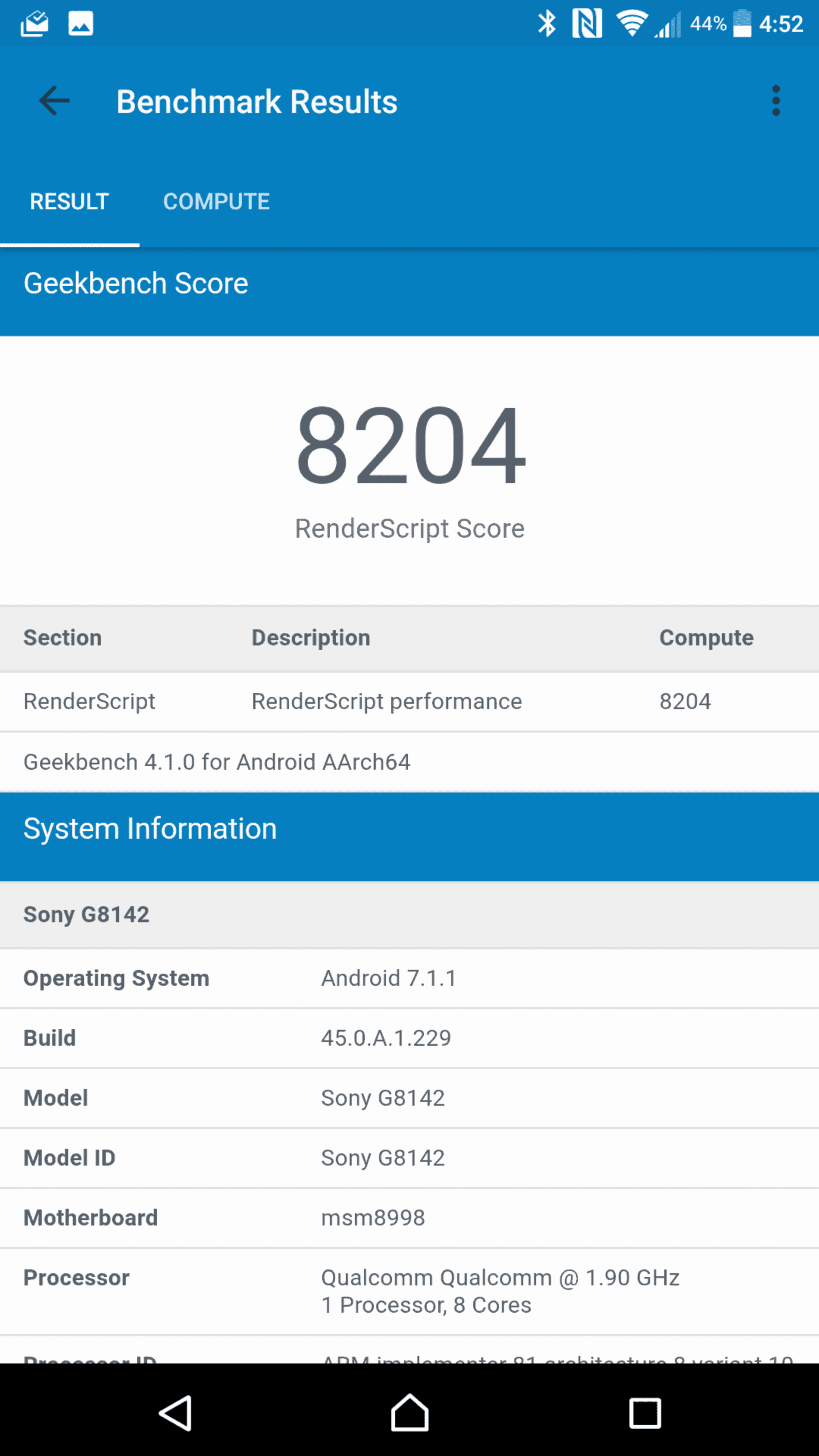 Sony Xperia XZ Premium AH NS Screenshots benchmarks 12