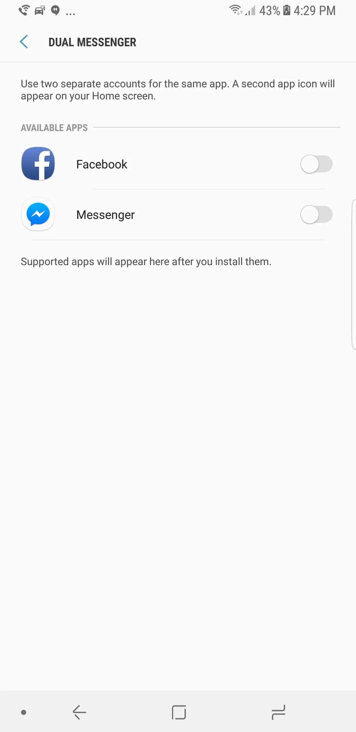 Samsung Galaxy Note 8 AH NS Screenshots dual messenger
