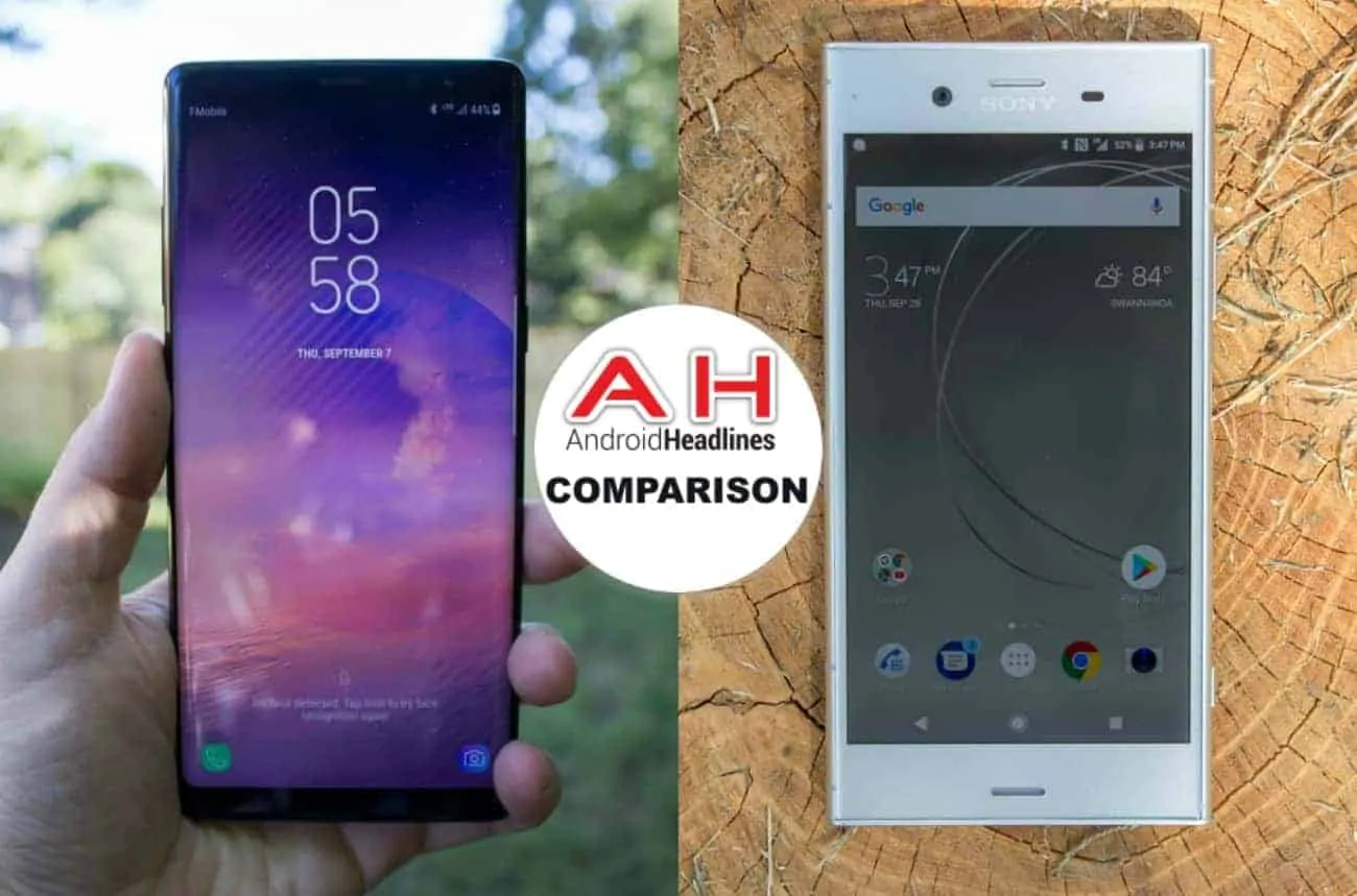 Featured image for Phone Comparisons: Samsung Galaxy Note 8 vs Sony Xperia XZ1