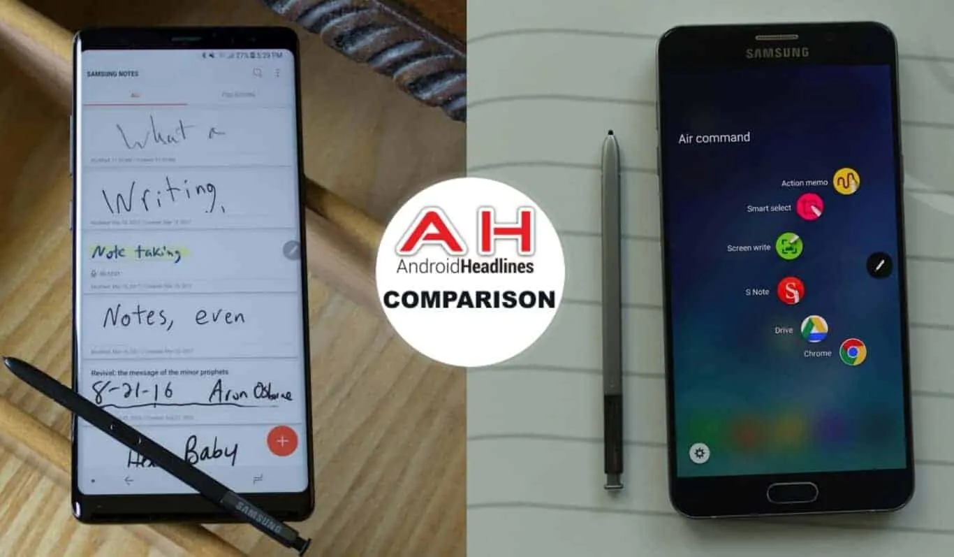 Featured image for Phone Comparisons: Samsung Galaxy Note 8 vs Galaxy Note 5