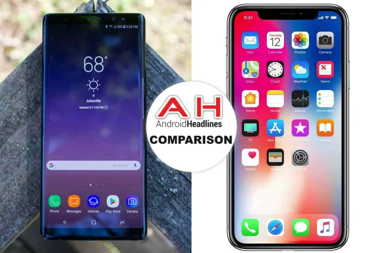 Featured image for Phone Comparisons: Samsung Galaxy Note 8 vs Apple iPhone X