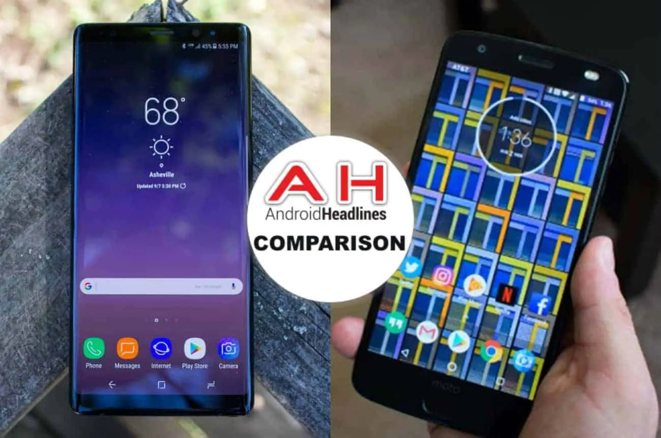 Featured image for Phone Comparisons: Samsung Galaxy Note 8 vs Lenovo Moto Z2 Force