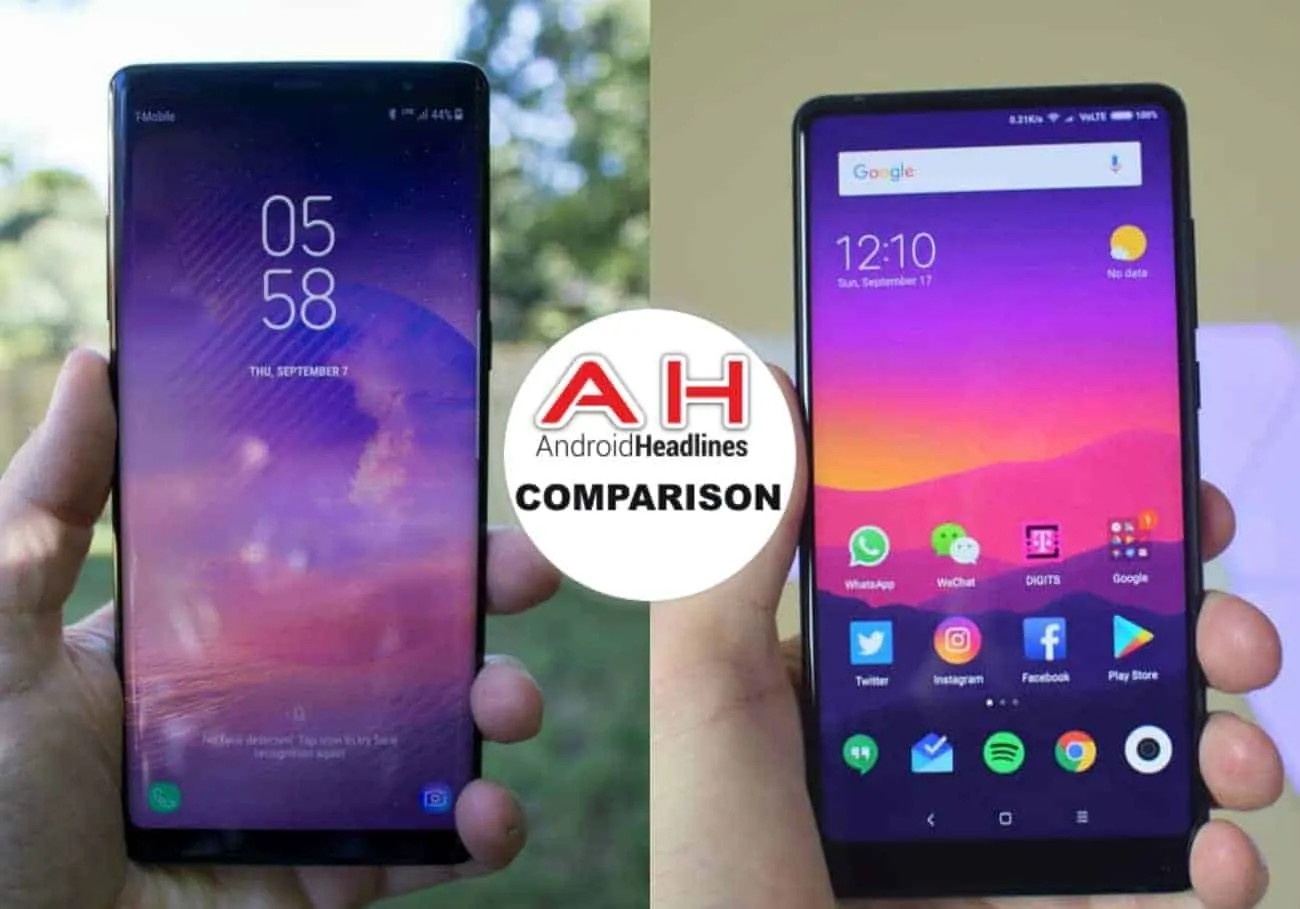 Featured image for Phone Comparisons: Samsung Galaxy Note 8 vs Xiaomi Mi Mix 2