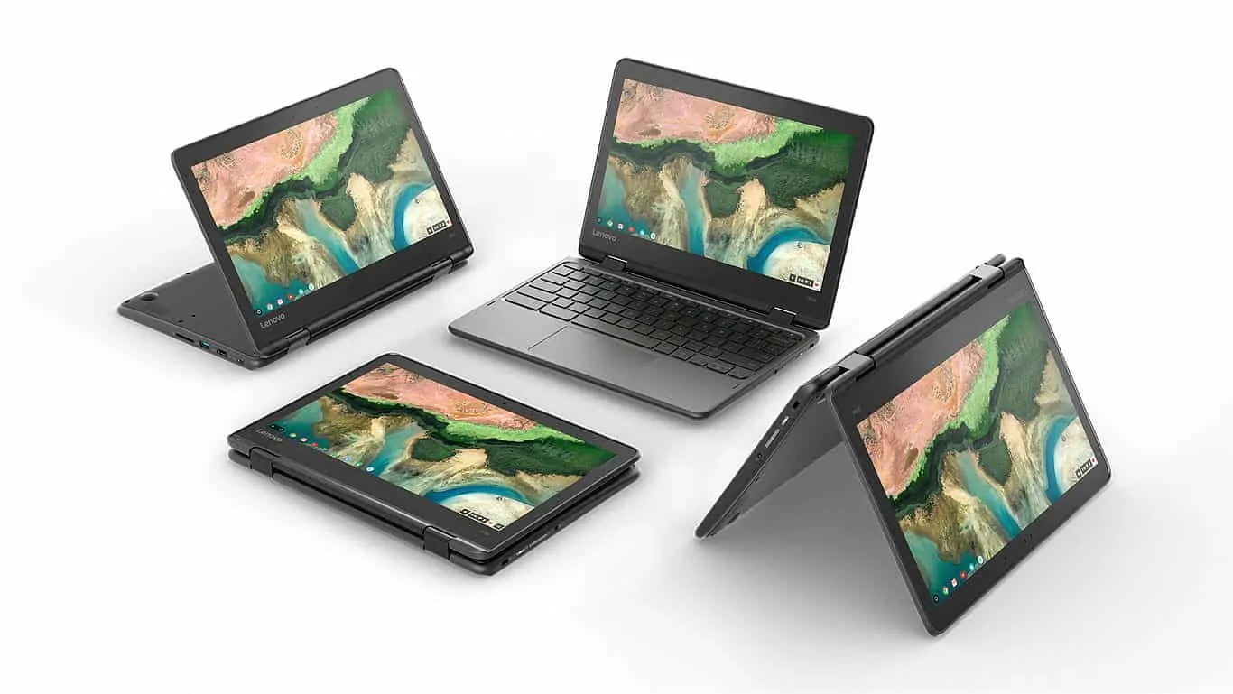 Featured image for Lenovo Showcases 100e, 300e & 500e Chromebooks – MWC 2018