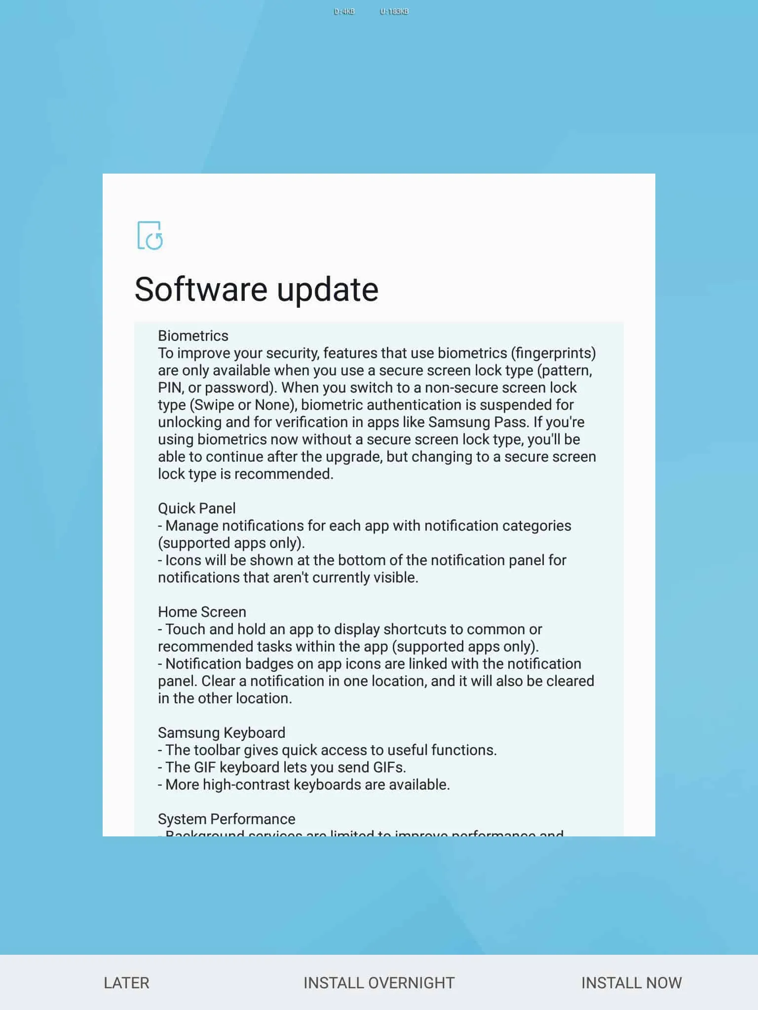 Samsung Galaxy Tab S3 US Oreo Update 6