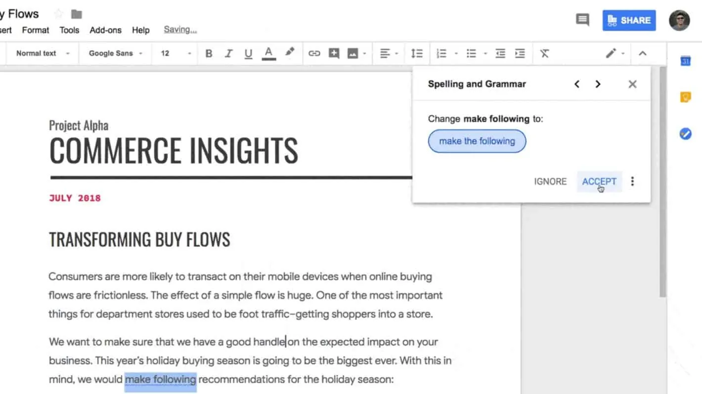 Featured image for Google Docs Getting New Grammar Suggestions Feature