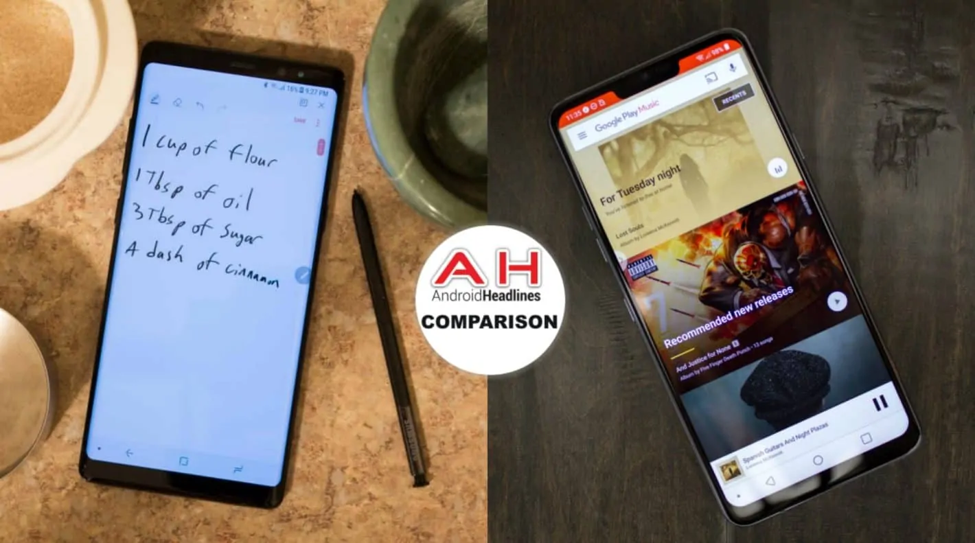 Featured image for Phone Comparisons: Samsung Galaxy Note 8 vs LG G7 ThinQ