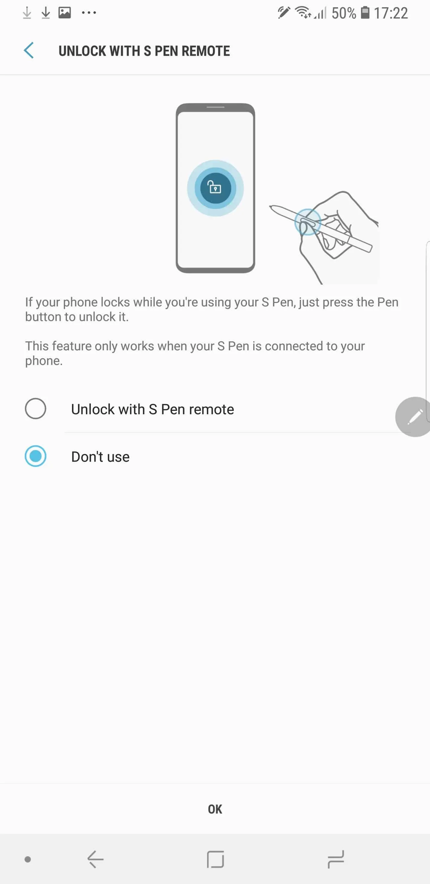 Samsung Galaxy Note 9 AH NS s pen unlock