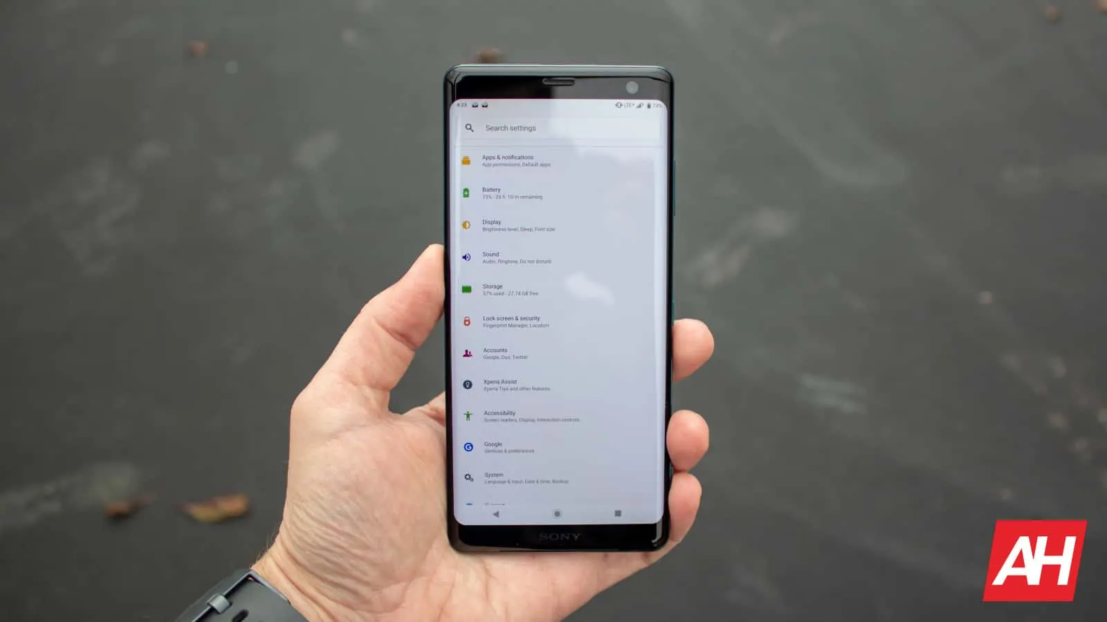 Sony Xperia XZ3 AH NS 23 settings