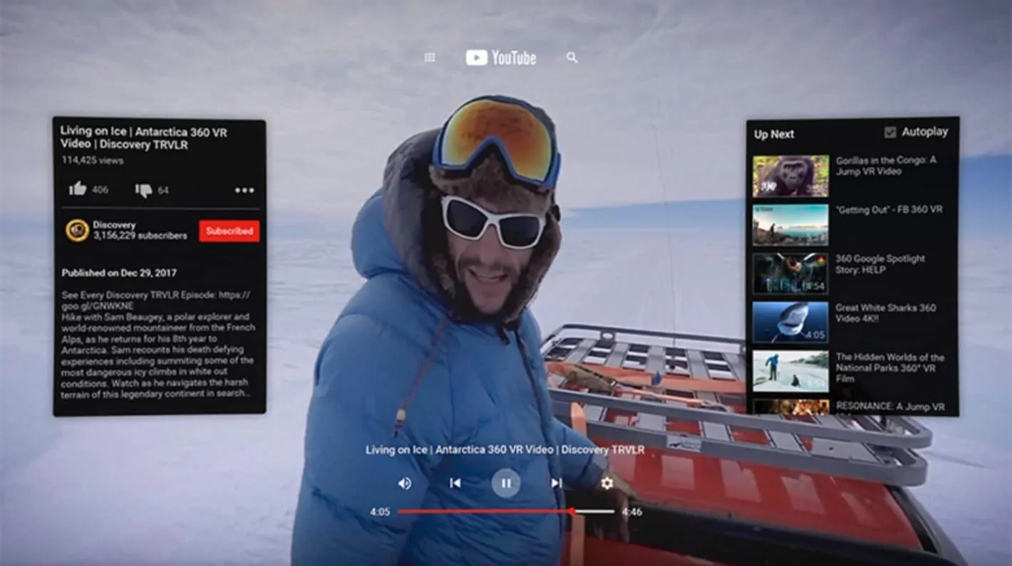 Featured image for YouTube VR App Now Available On Oculus Go