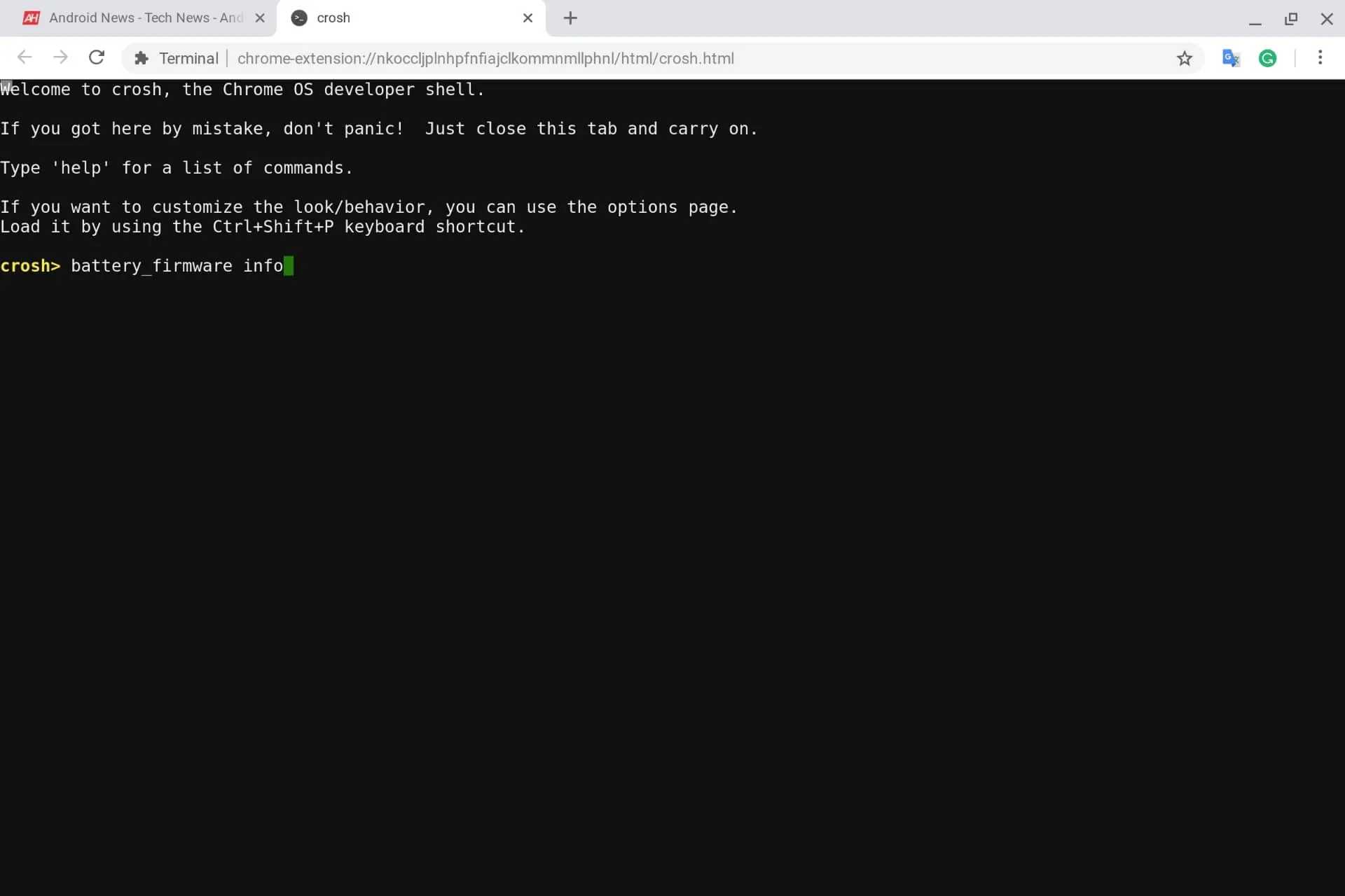 Chrome OS Battery Check Crosh 00