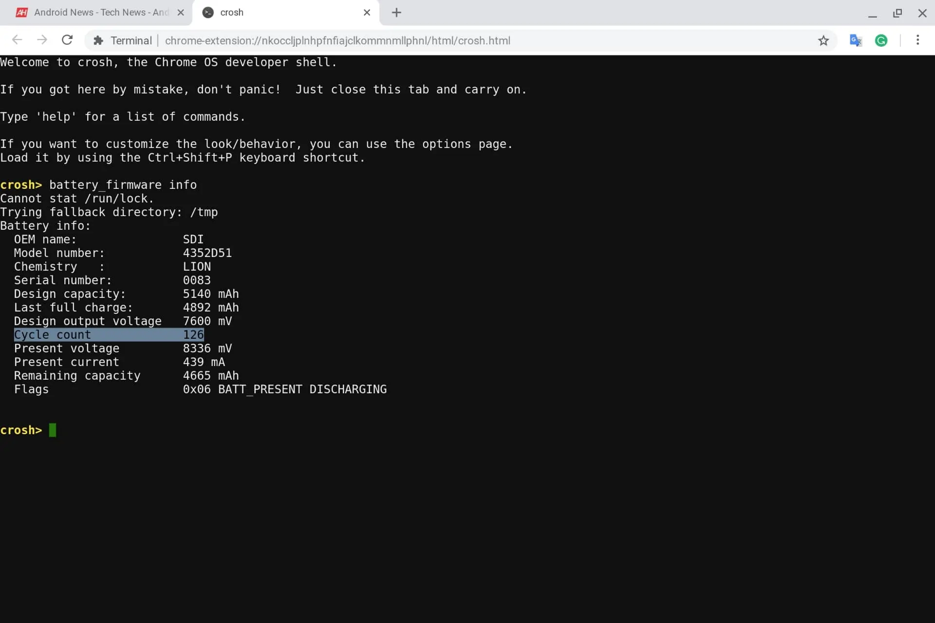 Chrome OS Battery Check Crosh 01