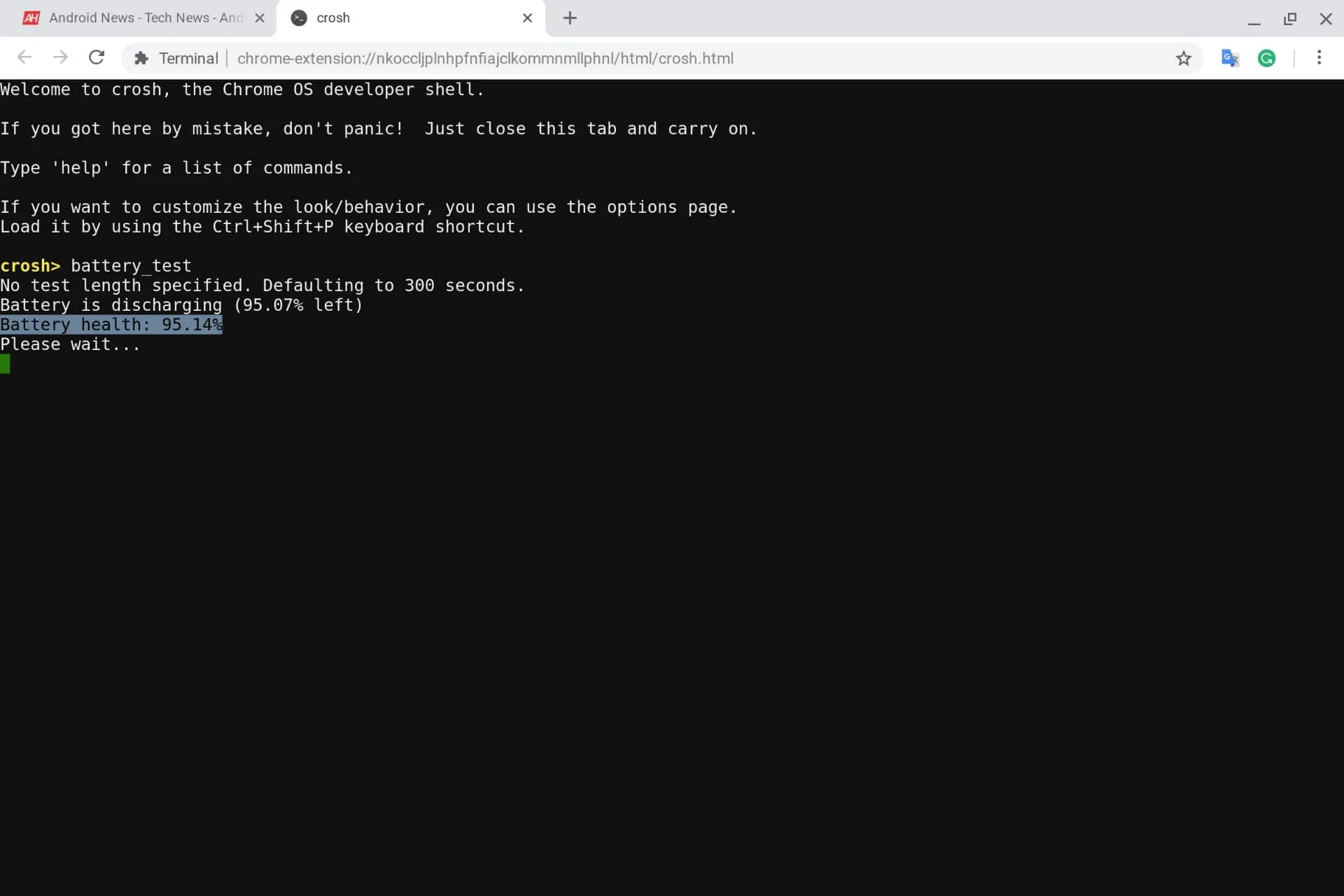 Chrome OS Battery Check Crosh 03