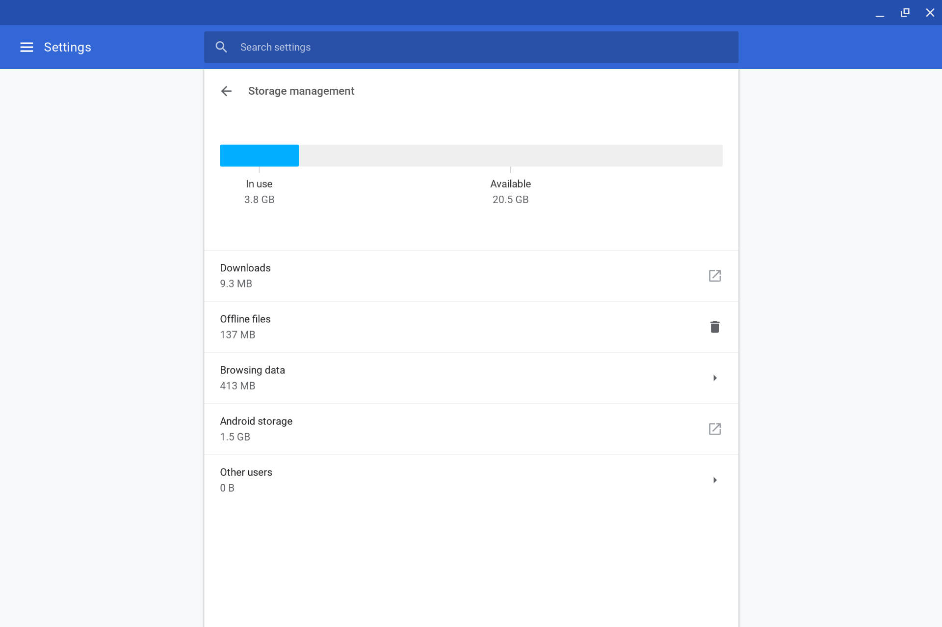 Storage Management in settings 02