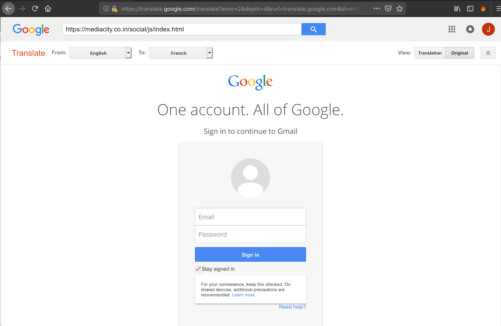 Google Phishing Attempt Feb 2019 2