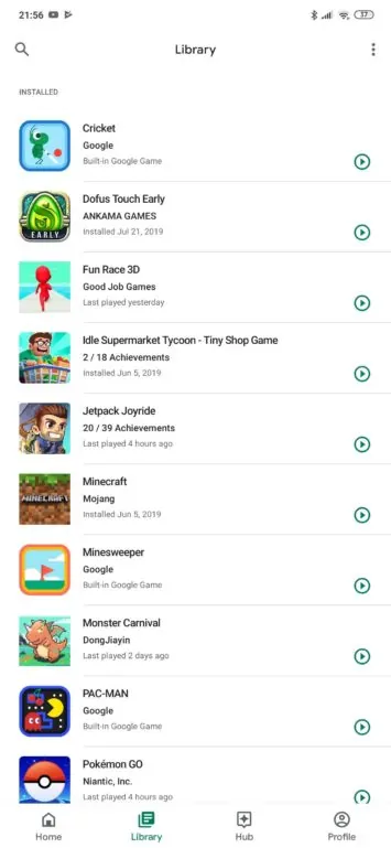 Google Play Games Redesign 2