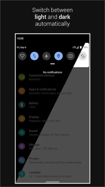 Automatic Dark Theme for Android 10 app image 1