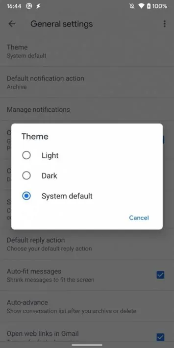 Gmail Android 10 dark theme XDA image 1