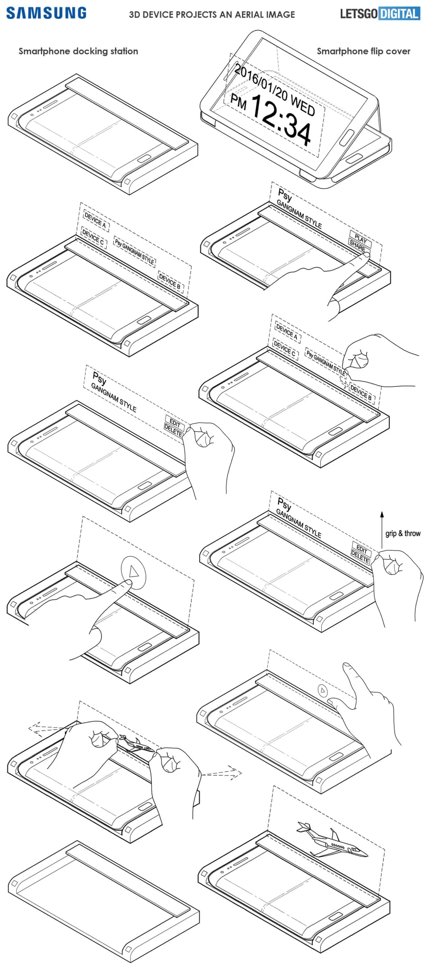 Samsung Hologram Dock patent drawings